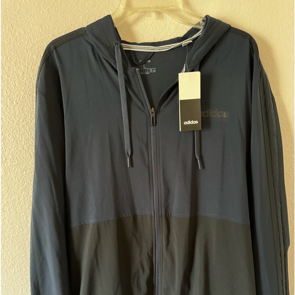 adidas Men's 3-Stripe Hooded Zip-Up Woven Jacket